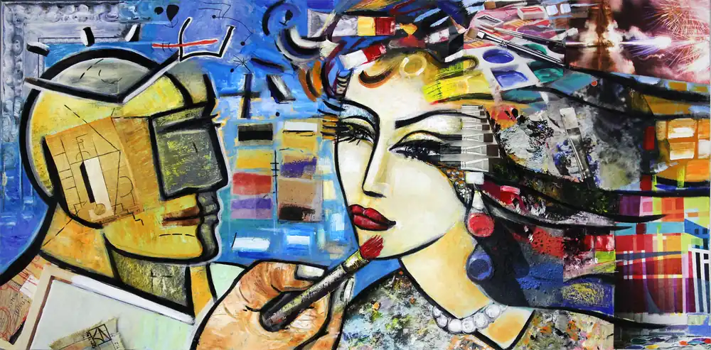 K. Namazi: "Love painter", modernes Originalgemälde (Unikat) (A) Sichere Zahlung