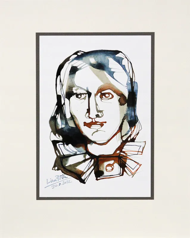 Neue Ware L. Roth: "Britta". originale Grafik/Zeichnung (Unikat)