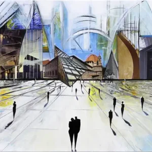 K. Namazi: "Virtuelle Fassaden III", signierter Kunstdruck, Edition, Nr. 1/100 Rabatt