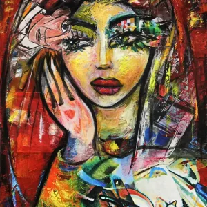 Super-Preis K. Namazi: "Sehnsucht im Blick I", moderne Originalkunst (Unikat)