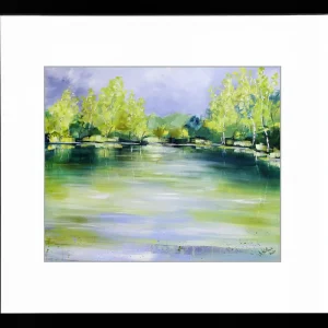 Limitierte Edition auf Papier, M. Kühne: "Frühlingstag am See", signierter Fineartprint, Nr. 2/150 Preis Gesenkt