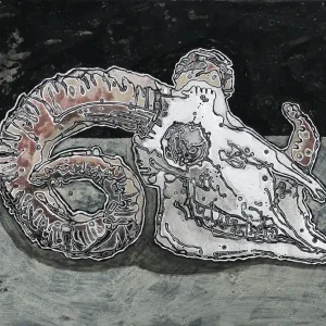 C. Blechschmidt: "Schädel innen Wund", Original/Unikat, zeitgenössisches Acrylgemälde Neu Im Sortiment