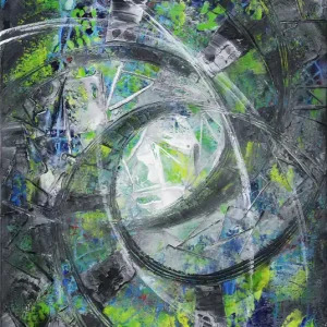 Versand Am Gleichen Tag R. König: "Future Zone I", abstraktes Originalgemälde (Unikat)