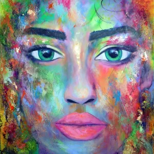 M. Rathje: "Faces 06", moderne Malerei, Originalgemälde (Unikat) Direktkauf