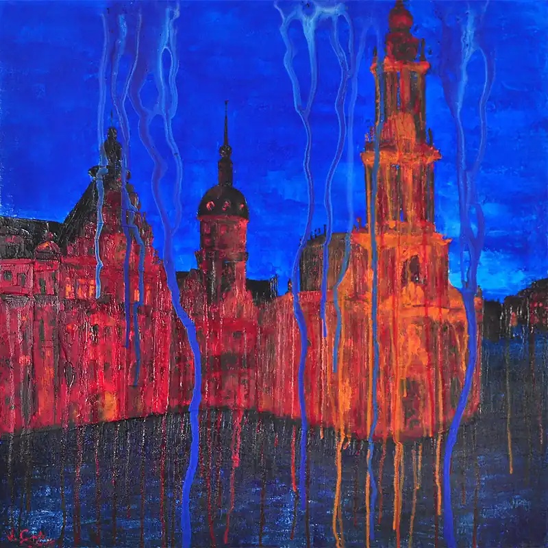 Limitierte Edition auf Papier, A.Garbe:"Zeitsprung (seine Stadt)", Dresden, sign.Fineartprint 2/150 Schnäppchen