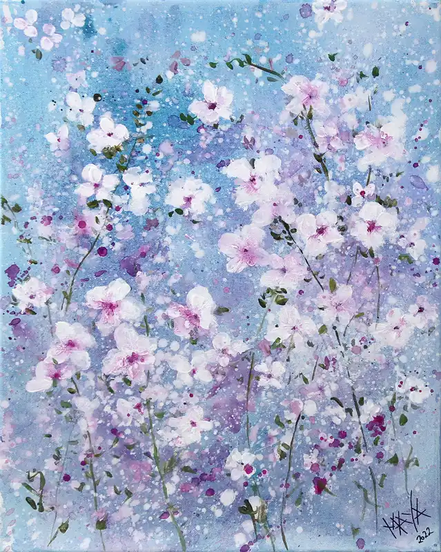 Maya: "Blütenträume", Originale Acrylbilder (Unikat) Sale