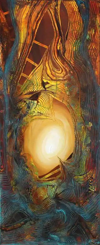 J. Fernandez: "Upstream I", Originalgemälde (Unikat), Acrylbilder Beliebt