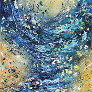 Nur Für Kurze Zeit A. Freymuth: "Tornado", Acrylmalerei abstrakt, Originalgemälde (Unikat)