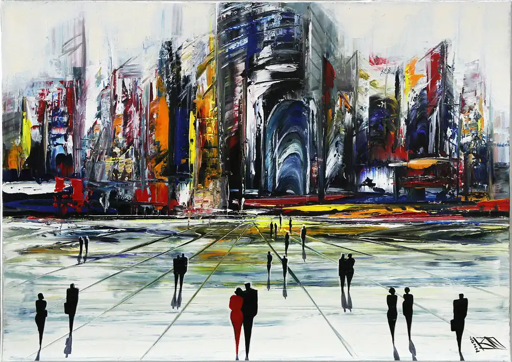 K. Namazi: "Megacity II", Originalgemälde (Unikat) Schneller Versand