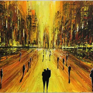K. Namazi: "Goldene Abendsonne I", Originalgemälde (Unikat) Sale