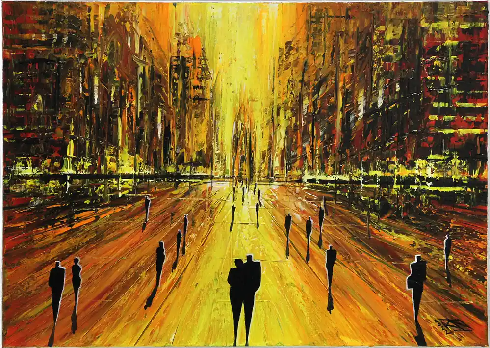 K. Namazi: "Goldene Abendsonne I", Originalgemälde (Unikat) Sale