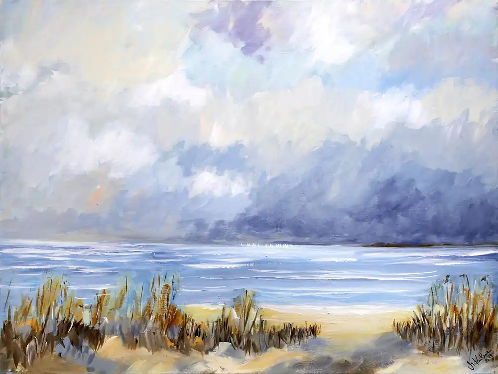 M. Kühne: "Sturmwolken", Edition, signierter Kunstdruck Expressversand