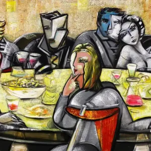 K. Namazi: "Drinking with Friends XL", Edition, signierter Kunstdruck, Nr. 1/100 Saisonangebot