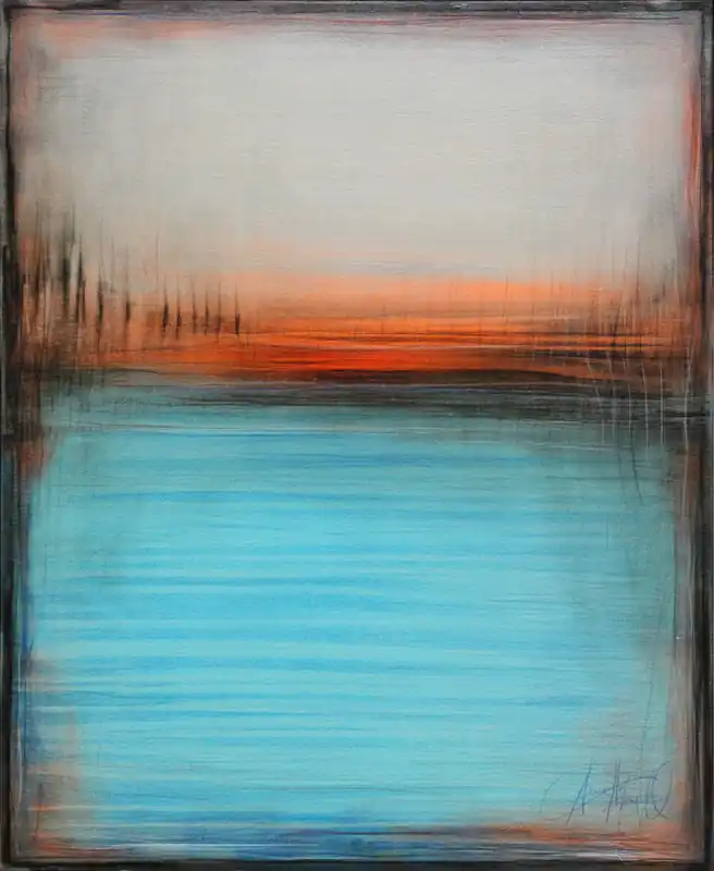 Expressversand A. Freymuth: "Glowing Horizon II", Originalgemälde (Unikat) (A)