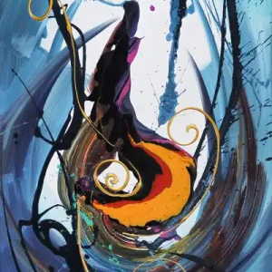 Neue Kollektion G. Hung: "The World in a Waterdrop I", Originalgemälde (Unikat)