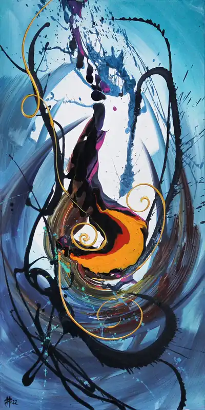 Neue Kollektion G. Hung: "The World in a Waterdrop I", Originalgemälde (Unikat)