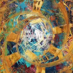Schneller Versand R. König: "Lichtverwirbelung I", abstraktes Originalgemälde (Unikat)