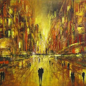 K. Namazi: "In Gold erstrahlt die Nacht I", Edition, signierter Kunstdruck, Nr. 2/100 Top-Preis