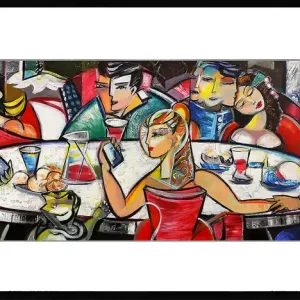 K. Namazi: "Drink with Friends II", Edition, signierter Druck, Nr. 1/150 Kostenfreie Lieferung