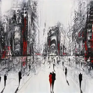 Super-Preis K. Namazi: "Stummfilmszene VIII", originales Acrylgemälde (Unikat) (A)