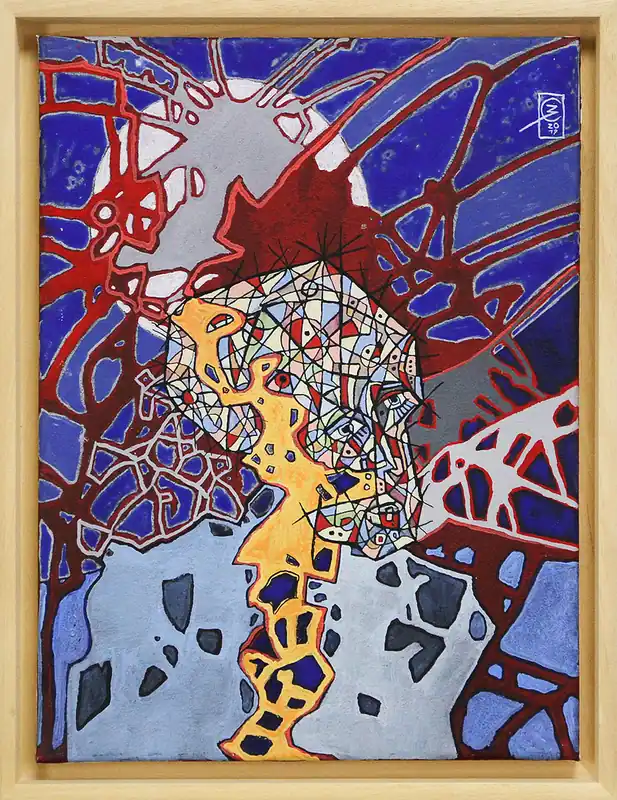 Neuheit C. Blechschmidt: "Ausbruch", Original/Unikat, zeitgenössisches Acrylgemälde