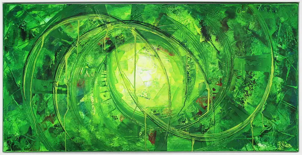 Heißes Angebot R. König: "Tor zum Grün V", abstraktes Originalgemälde (Unikat)