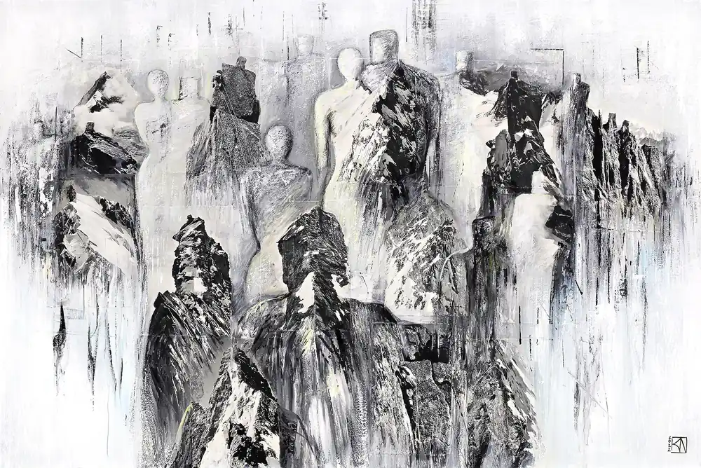 K. Namazi: "Vor dem Aufstieg", Edition, signierter Kunstdruck, Nr. 1/100 Sale