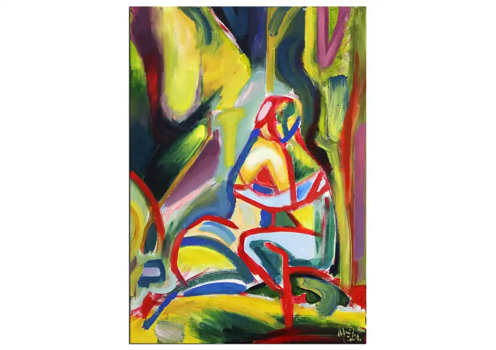 Expressionistische Ölmalerei, Maciej Cieśla: "Liebhaber III" Finale Aktion