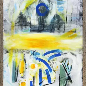 M. Cieśla: "Studium der Abstraktion 76 blauer und oranger Natur", Original/Unikat, Mischtechnik Sonderangebot
