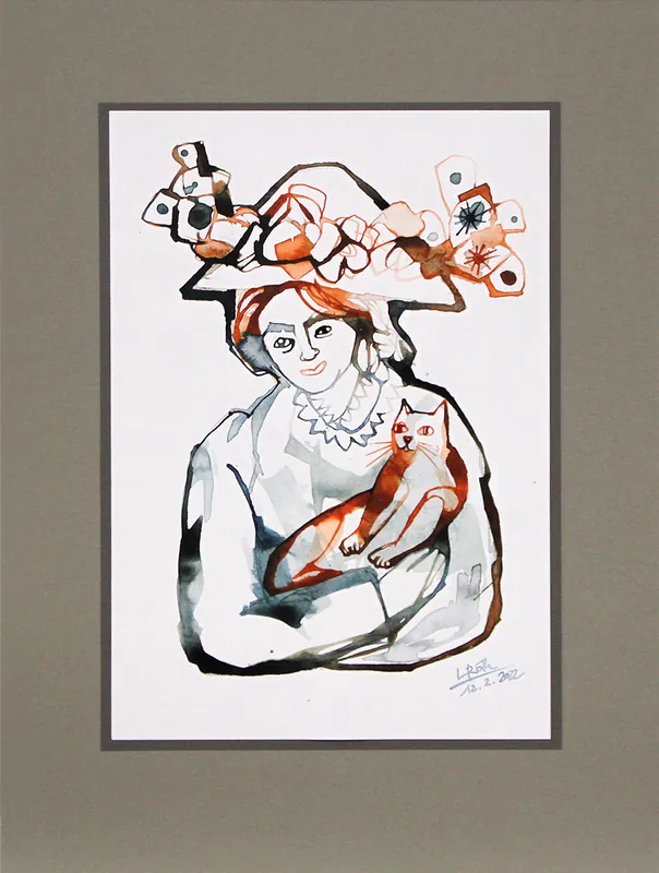 L. Roth: "Mußestunde II". originale Grafik/Zeichnung (Unikat) Ausverkauf