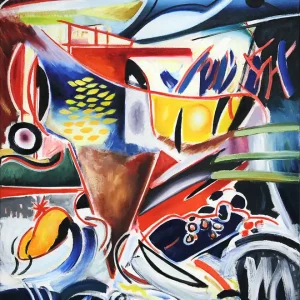 Sonderaktion M. Cieśla: "Punta Ala Italien in abstrakten Formen", Original/Unikat, Expressionistisches Ölgemälde