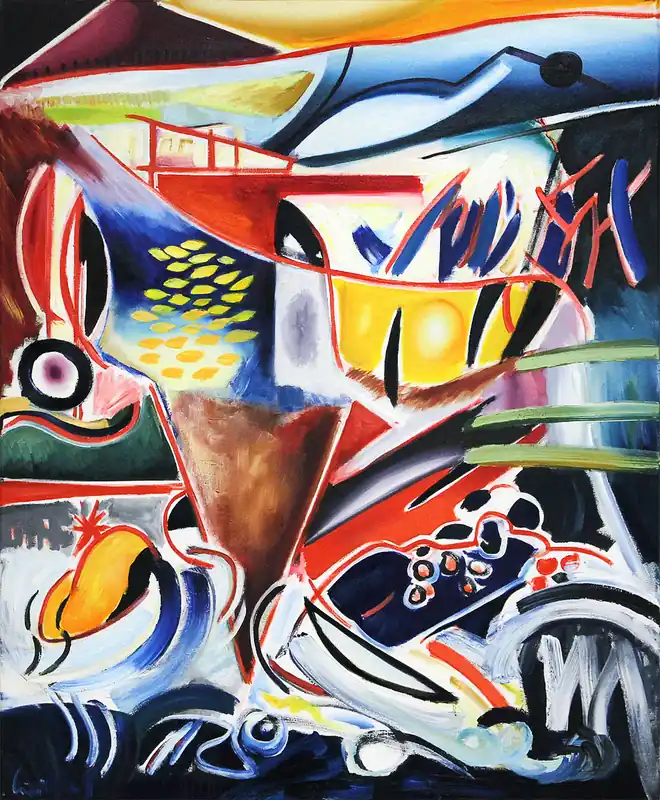 Sonderaktion M. Cieśla: "Punta Ala Italien in abstrakten Formen", Original/Unikat, Expressionistisches Ölgemälde