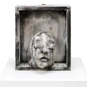 Wochenendangebot I. Schmidt: "Living in the box I", zeitgenössische Skulptur, Original/Unikat (A)