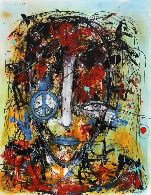 I. Schmidt: "Keep Peace", zeitgenössische Grafik/Malerei, Original/Unikat (A) Jetzt Bestellen