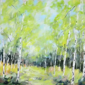 Letzte Chance M.Kühne: "Waldlichtung im Frühling", modernes Originalgemälde (Unikat)