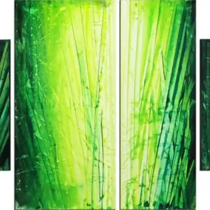 Sonderangebot A. Rojo : "Bambus", Mehrteiliges Gemälde, Original/Unikat