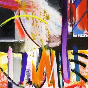 Ausverkauf M. Cieśla: "Abstrakt inspiriert von Musik - Fatboy Slim II", Original/Unikat, Expressionistisches Öl