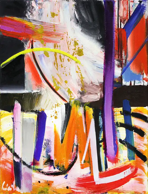 Ausverkauf M. Cieśla: "Abstrakt inspiriert von Musik - Fatboy Slim II", Original/Unikat, Expressionistisches Öl