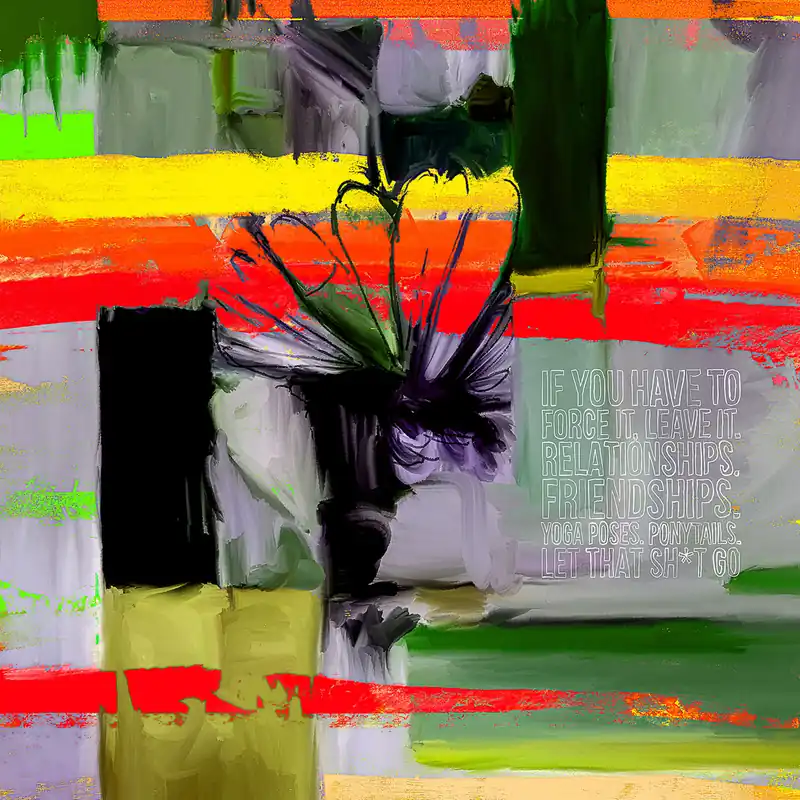 Kostenloser Versand H. Mühlbauer-Gardemin: "Abstrakt mit Text 2", Moderne Pop Art, Original/serielles Unikat (A)