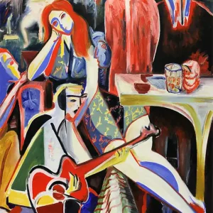 Neu M. Cieśla: "Stadt, Musik und Nacht X", Original/Unikat, Expressionistisches Ölgemälde (A)