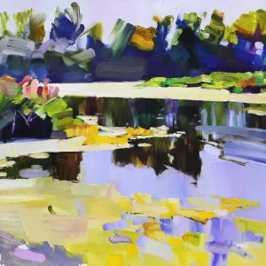 A. Larrett: "Frühlingshochwasser 4", Moderne Ölbilder Original/Unikat (A) Super-Preis