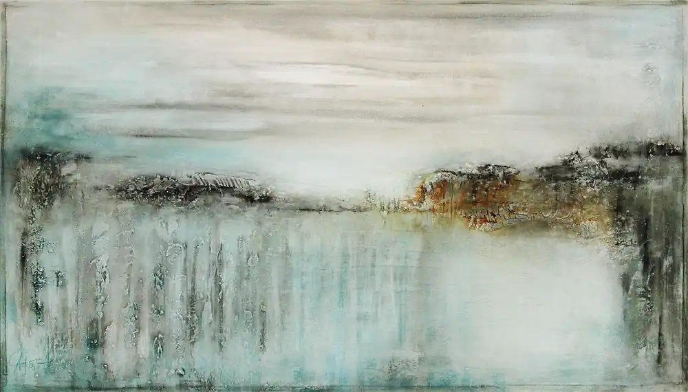 Nur Heute A. Freymuth: "Aus der Entfernung II", Acrylmalerei abstrakt, Originalgemälde (Unikat) (A)