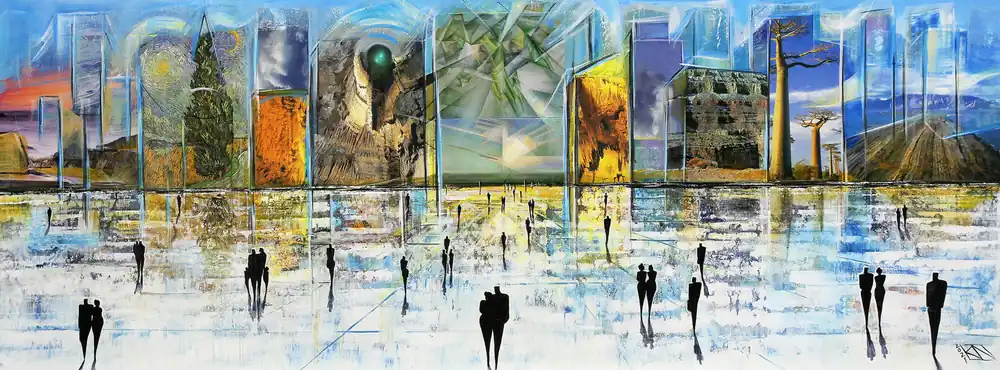 Preis Gesenkt K. Namazi: "Naturstadt IV", Edition, signierter Kunstdruck, Nr. 2/100