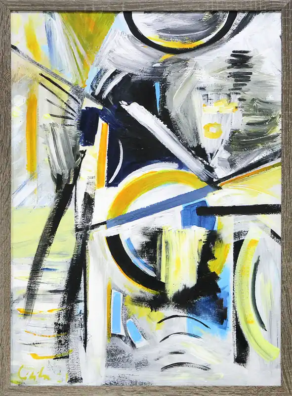 Saisonangebot M. Cieśla: "Studium der Abstraktion 77 blauer und oranger Natur", Original/Unikat