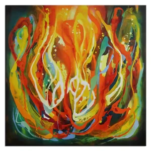 Echt Acrylgemälde, L.Roth: "DSCHUNGELHERZ"