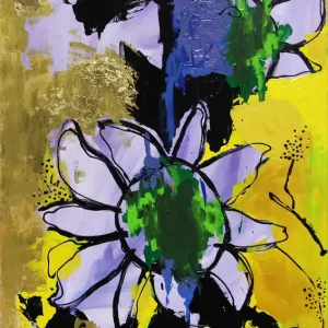 V. Kuhn: "Fallen Flowers II", Originalgemälde (Unikat) (A) Preisknaller