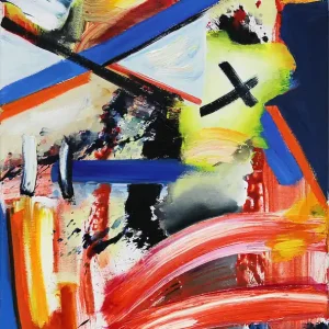 Schnäppchen M. Cieśla: "Abstrakt inspiriert von Musik - Fatboy Slim III",Original/Unikat,Expressionist.Ölgemälde