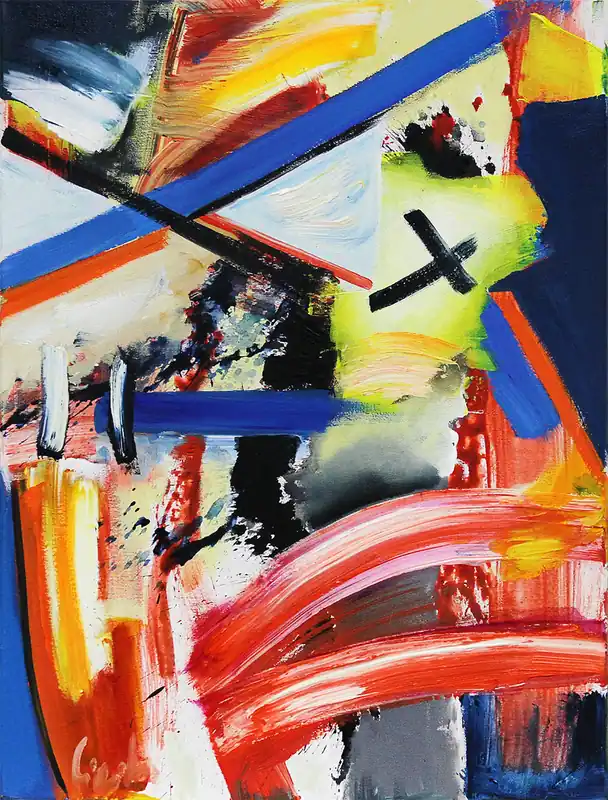 Schnäppchen M. Cieśla: "Abstrakt inspiriert von Musik - Fatboy Slim III",Original/Unikat,Expressionist.Ölgemälde