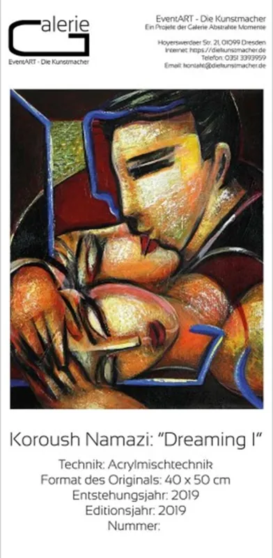 Sonderedition, Monatsgemälde als Kunstdruck v. Koroush Namazi: "Dreaming I", Nr. 10/250 Top-Seller