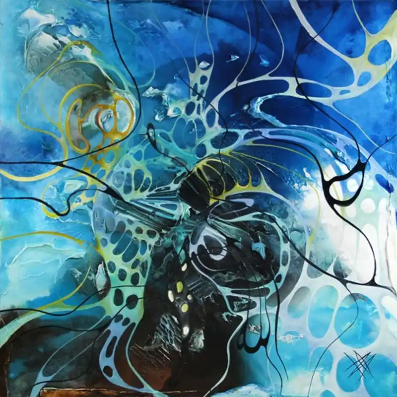 Sichere Zahlung Moderne Ölbilder, B. Ossowski: "Blue Planet", Originalgemälde (Unikat) (E)
